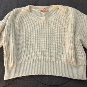 Women's Cream Cropped Sweater